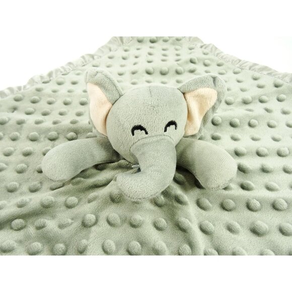 Pro Goleem Elephant Lovey Gray Security Blanket Baby Satin Edge 16 x 16in - Picture 2 of 8